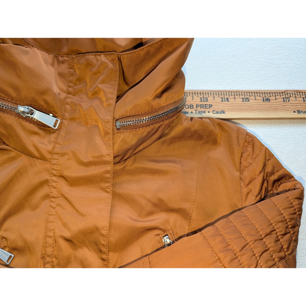 BCBGeneration XS Womens Ginger Brown Utility Jacket Moto Quilted Cinched Waist - Picture 6 of 10